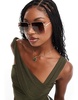 AIRE hadron square metal sunglasses in brown