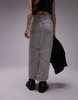 Topshop midi skirt with extreme rips in gray