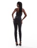 ASOS DESIGN denim bandeau bodycon jumpsuit in washed black