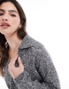 ASOS DESIGN knitted collar sweater in twist yarn in mono