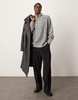 ASOS DESIGN knit oversized fisherman ribbed quarter zip sweater in gray