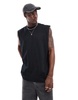 ASOS DESIGN oversized tank top in black with celestial back print