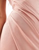 Aria Cove exclusive slinky one shoulder thigh split maxi dress in pale rose
