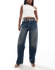 Bershka skater jeans in dark wash