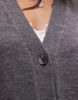 Topshop knit maxi cardigan in charcoal