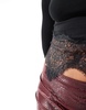 Bershka lace top in black
