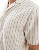 Another Influence striped linen short sleeve shirt in sand and navy