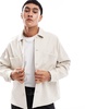 Bershka faux wool overshirt in ecru