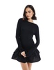 Miss Selfridge high neck poplin ruffle hem mini dress