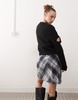 Monki fluffy sweater with cut out heart in black