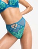 Ann Summers Honey Suckle high waist brazilian brief in blue