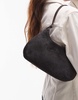 Mango pony hair shoulder bag in dark brown