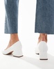 ASOS DESIGN Saint block mid heeled shoes in white