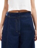 ASOS DESIGN barrel leg jean with tab detail in indigo - part of a set