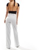Bershka tailored pants in light gray