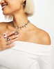 Bershka bardot soft touch long sleeve top in white - part of a set