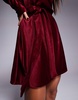 ASOS DESIGN velvet swing belted mini dress in burgundy