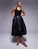 Amy Lynn Alexa scoop back puffball midi dress with PU skirt in black