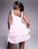 ASOS LUXE textured organza rara skirt with bow in light pink