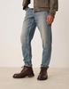 ASOS DESIGN lace up boots in brown leather with apron toe