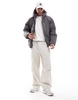 Jack & Jones hooded puffer jacket with tech details in dark gray