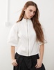 COLLUSION bubble sleeve top with zip detail in white