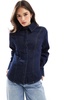 ASOS DESIGN denim shirt in rinse wash with cinch waist
