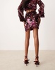 ASOS EDITION embellished sequin mini skirt in burgundy - part of a set