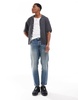 ADPT oversized revere collar shirt in gray