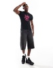 ASOS DESIGN muscle fit t-shirt in black with front print