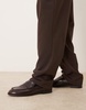 ASOS DESIGN penny loafers in brown