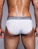 Emporio Armani bodywear 2 pack brief with logo waistband in black and white