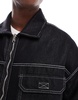 Bershka denim jacket in black -set