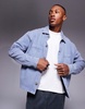ASOS DESIGN washed jersey cardigan in washed blue
