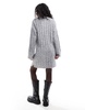 Pieces knitted mini dress with wide sleeves in medium gray melange