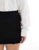 ASOS DESIGN linen mix wrap skort in black