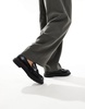 Bershka faux leather tassel loafers in black