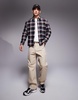 ASOS DESIGN boxy regular shirt in black and red check
