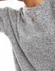 ASOS DESIGN boucle oversized t-shirt in charcoal