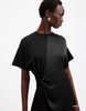 AllSaints Lana lace trim mini dress in black