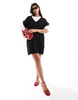 Miss Selfridge knit vest mini dress in black