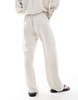 4th & Reckless linen blend tie waist wide leg pants in beige - part of a set
