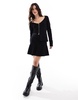 Stradivarius zip up knit top in black - part of a set