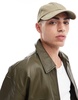 ASOS DESIGN soft cap with contrast stitch in washed khaki