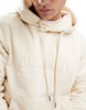 Jack & Jones oversized 3d print logo hoodie in off white