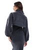 Pieces knitted roll neck cropped sweater in charcoal - part of a set
