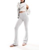 Bershka high waisted flared pants in gray