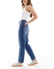 Bershka high waisted ultra comfort fit mom jeans in authentic blue