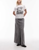 AllSaints Noir denim maxi skirt in vintage black