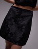 Topshop clean pelmet in black floral jacquard